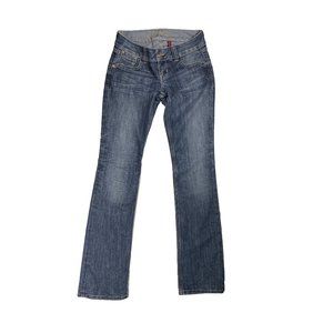 Guess Premium Daredevil Straightleg Dark Denim Jeans with Gold Detailing